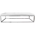 Modern White Coffee Table With Sleek Metal Frame And Rectangular Top Design 3d model