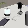 Modern Desktop Decorative Ornament Set With Mobile Phone Holder Aromatherapy Diffuser And Gray Tumbler