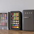 SMEG Refrigerators And Freezers With Vintage Design Filled With Colorful Beverage Cans