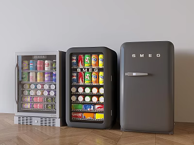 Cold Drink Cabinet Beverage Freezer Mini Refrigerator Freezer 3d model