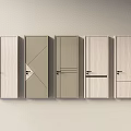 Modern Flush Doors With Neutral Tones And Minimalist Panel Designs 3d model