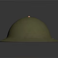 Light Brown Dome Shaped Military Weapon Helmet With Wide Brim And Top Rivet