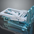 Structural Industrial Machinery Part Featuring Metal Frame White Components and Blue Sections