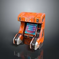 Orange Industrial Machine With 015 Label Digital Screen And Control Panels 3d model