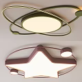 Modern Creative Ceiling Lights with Circular Rings and Star Shaped Design 3d model