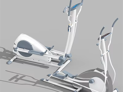 Dual Elliptical Trainers Modern White And Gray Design For Home Gym Fitness Equipment 3d model