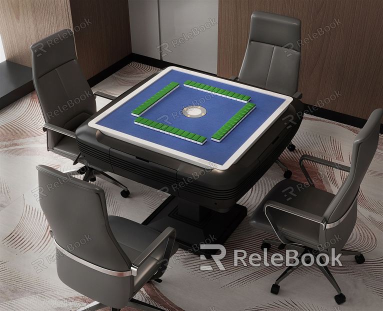 Modern Mahjong Table and Chair model