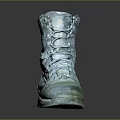 Vintage Teal High Top Lace Up Boots With Distressed Finish Thick Sole And Casual Style
