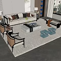New Chinese Style Sofa Coffee Table Combination Sofa Coffee Table 3d model