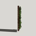 Beautiful Indoor Living Wall With Green Plants And Purple Flowers