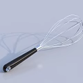 Essential Stainless Steel Kitchen Whisk with Ergonomic Black Handle for Baking and Cooking