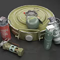 Military Explosive Devices Including Stick Grenades Round Mine And Metal Casings