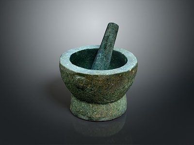 Garlic pounding jar Garlic mortar stone Garlic mortar container pestle and mortar pestle stone mortar hammer 3d model