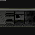 Modern Wardrobe Design With Multiple Storage Compartments Clothing Shoes And Decorative Patterned Backdrop