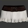 Practical Household Apron With Brown Belt White Frilled Hem Bow Tie For Daily Use