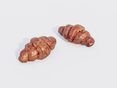 Freshly Baked Croissants With Golden Brown Texture And Flaky Layers 3d model