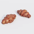Freshly Baked Croissants With Golden Brown Texture And Flaky Layers
