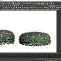 Lush Green Bushes With Purple And Pink Flowers And Dense Foliage
