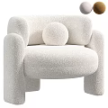 Velvet Upholstered Brown Single Sofa Featuring Modern Rounded Design And Round Cushion