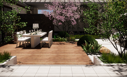 New Chinese Courtyard Garden 3d model