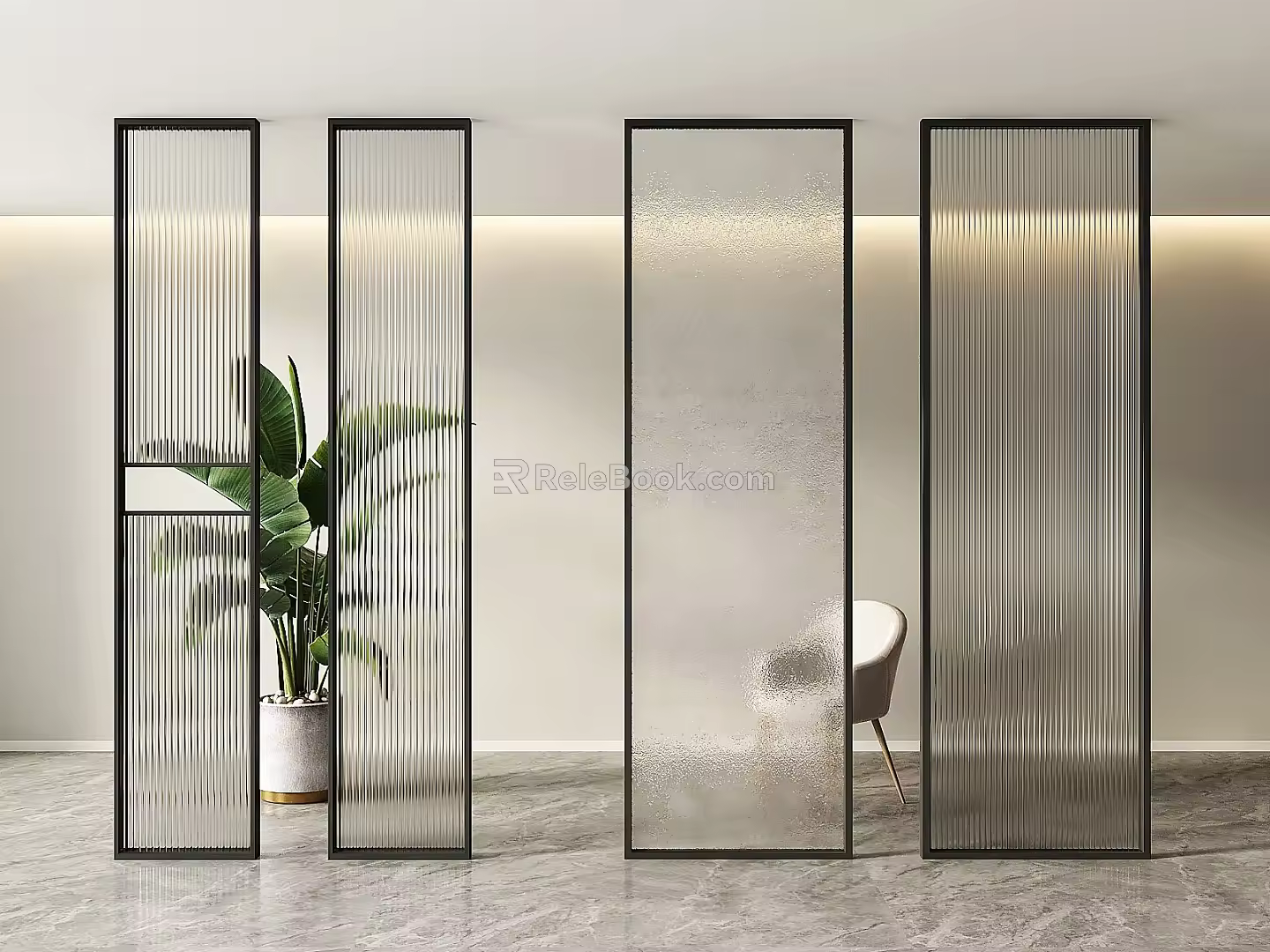 partition glass partition glass screen changhong glass partition screen partition 3d model