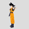 Anime Character Goku In Orange Martial Arts Outfit With Spiky Black Hair And Outstretched Arms