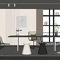 Modern study 3d model