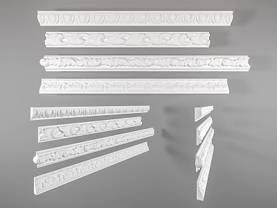Gypsum Cornice Various Decorative Patterns And Designs For Home Interior Decoration 3d model