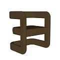 Modern Brown Accent Chair With Geometric Structure And Comfortable Upholstered Design For Home Interior