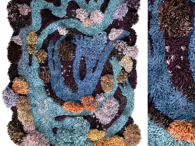 Artistic Shaped Rug With Colorful Textured Design 3d model