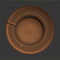 Orange Ceramic Cup And Saucer Set For Daily Household Kitchen Tableware Use 3d model