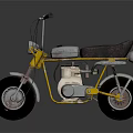 Vintage Yellow Motorcycle With Black Seat Silver Engine And Classic Wheels