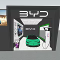 BYD Mall Store Featuring Green Sports Car And Charging Station
