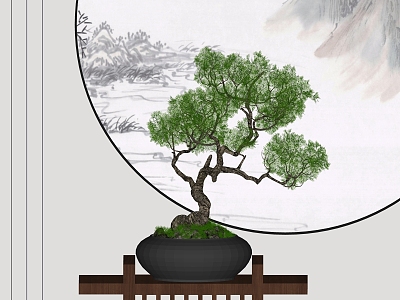 New Chinese Bonsai Hallway Hanging Painting model