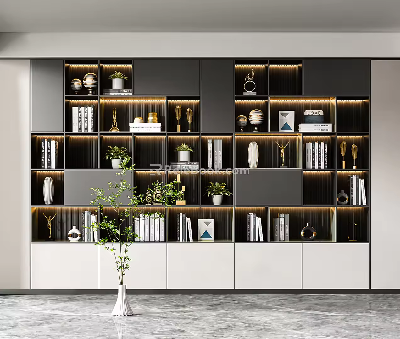 Modern bookcase 3d model