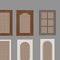 Various Style Wardrobe Doors Featuring Wooden White Finishes and Lattice Arch Perforated Designs