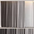 Modern Gray And White Fabric Curtains Hanging In Bright Room With Textured Design