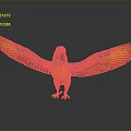 Blue and Orange Parrot with Spread Wings Vibrant Feathers on Grey Background