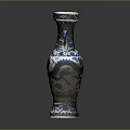 Traditional Chinese Blue And White Vases With Dragon Patterns And Double Ear Design 3d model