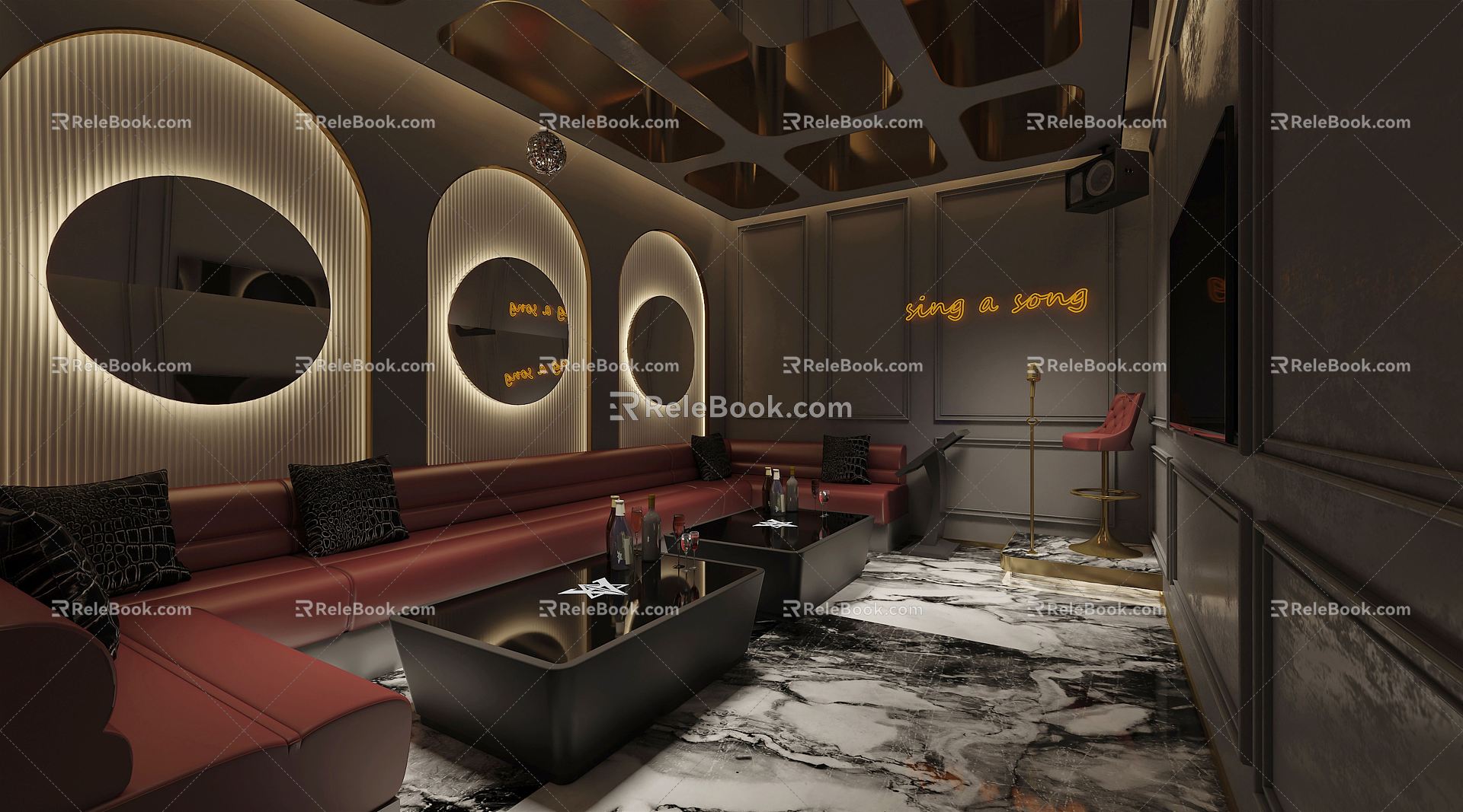 Light luxury KTV package 3d model