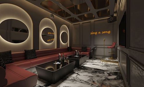 Light luxury KTV package 3d model