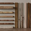 Various Textured Natural Wooden Planks And Sticks For Interior Decoration