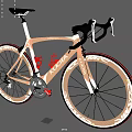 Koga Red Black and White Road Bicycle With Carbon Frame And Wheels On Green Background