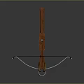 Traditional Handcrafted Crossbow With Wooden Body Blue Bowstring And Metal Trigger