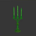 Vintage Brass Candle Holder With Three Candles For Home Living Decor Accessory