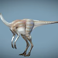 Realistic Prehistoric Dinosaur With Striped Body Long Neck And Bipedal Stance