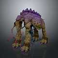 Fantasy Movie Game Character With Giant Purple Spiked Spotted Monster Design