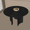 Modern round dining table 3d model