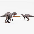 Two Gray Dinosaurs Standing And Facing Each Other On White Background 3d model
