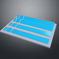 High Quality Computer Circuit Board With Blue Strips And Blocks Arranged On Base Plate